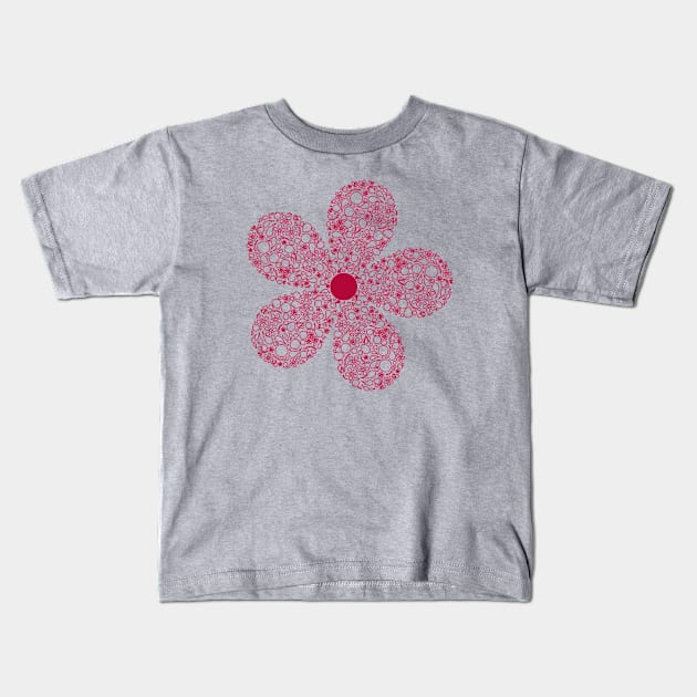 Flower in Modern Paisley Outline Design Kids T-Shirt by amyvanmeter